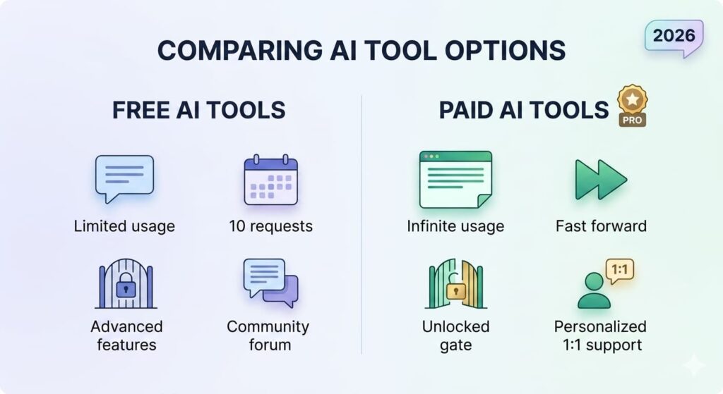 Free vs paid AI Tools